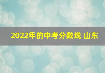 2022年的中考分数线 山东